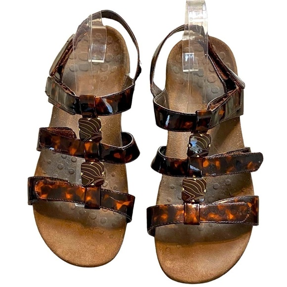 Vionic women’s 9 sandals tortoise amber brown sling back - Picture 12 of 13